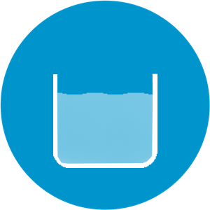 The water level can be seen inside the two litres tank